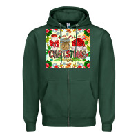 Sports Green Christmas Vibes Zipper Hoodie - CowhideDigitalArt