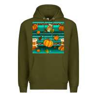 Army Green autumn seamless pattern Premium Hoodie - BundleAndBundleShop