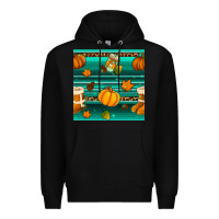 Black autumn seamless pattern Premium Hoodie - BundleAndBundleShop