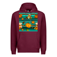 Burgundy autumn seamless pattern Premium Hoodie - BundleAndBundleShop