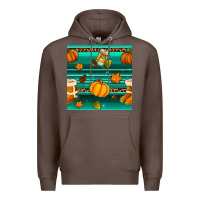 Coffee autumn seamless pattern Premium Hoodie - BundleAndBundleShop