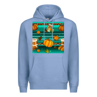 Colony Blue autumn seamless pattern Premium Hoodie - BundleAndBundleShop