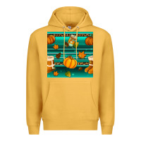 Mustard autumn seamless pattern Premium Hoodie - BundleAndBundleShop