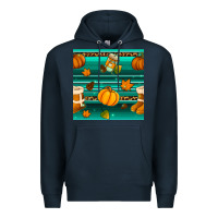 Navy autumn seamless pattern Premium Hoodie - BundleAndBundleShop
