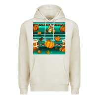 Oatmeal Heather autumn seamless pattern Premium Hoodie - BundleAndBundleShop