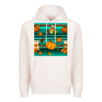Pale Pink autumn seamless pattern Premium Hoodie - BundleAndBundleShop