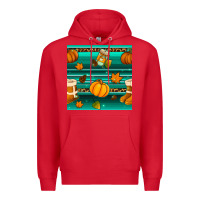 Red autumn seamless pattern Premium Hoodie - BundleAndBundleShop