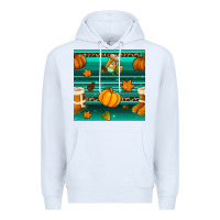 White autumn seamless pattern Premium Hoodie - BundleAndBundleShop