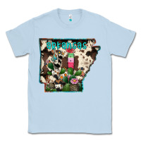 Dusty Blue arkansas map Classic Tee - RacoonDesign