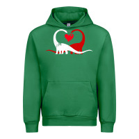 Emerald funny hearts love dinosaur valentine s day gift boys girls Urban Hoodie - minhPixels