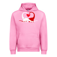 Fuchsia Pink funny hearts love dinosaur valentine s day gift boys girls Urban Hoodie - minhPixels