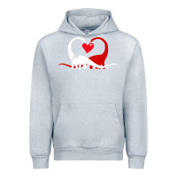 Heather Grey funny hearts love dinosaur valentine s day gift boys girls Urban Hoodie - minhPixels