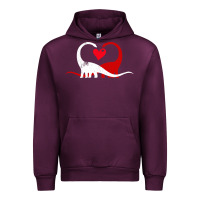 Mauve Wine funny hearts love dinosaur valentine s day gift boys girls Urban Hoodie - minhPixels