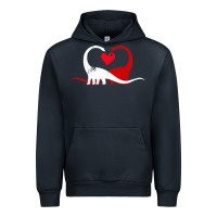 Navy funny hearts love dinosaur valentine s day gift boys girls Urban Hoodie - minhPixels