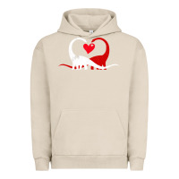 Pigment French Oak funny hearts love dinosaur valentine s day gift boys girls Urban Hoodie - minhPixels