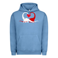 Pigment Pebble Blue funny hearts love dinosaur valentine s day gift boys girls Urban Hoodie - minhPixels
