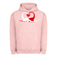 Pigment Salmon funny hearts love dinosaur valentine s day gift boys girls Urban Hoodie - minhPixels
