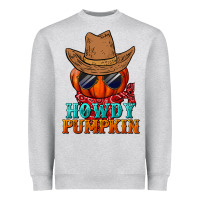 Heather Grey howdy pumpkin Heavyweight Sweatshirt - BundleAndBundleShop