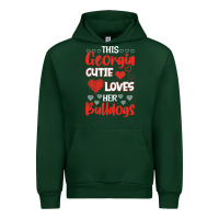 Forest Green this georgia cutie loves her bulldogs fun football Urban Hoodie - minhPixels