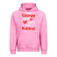 Fuchsia Pink this georgia cutie loves her bulldogs fun football Urban Hoodie - minhPixels