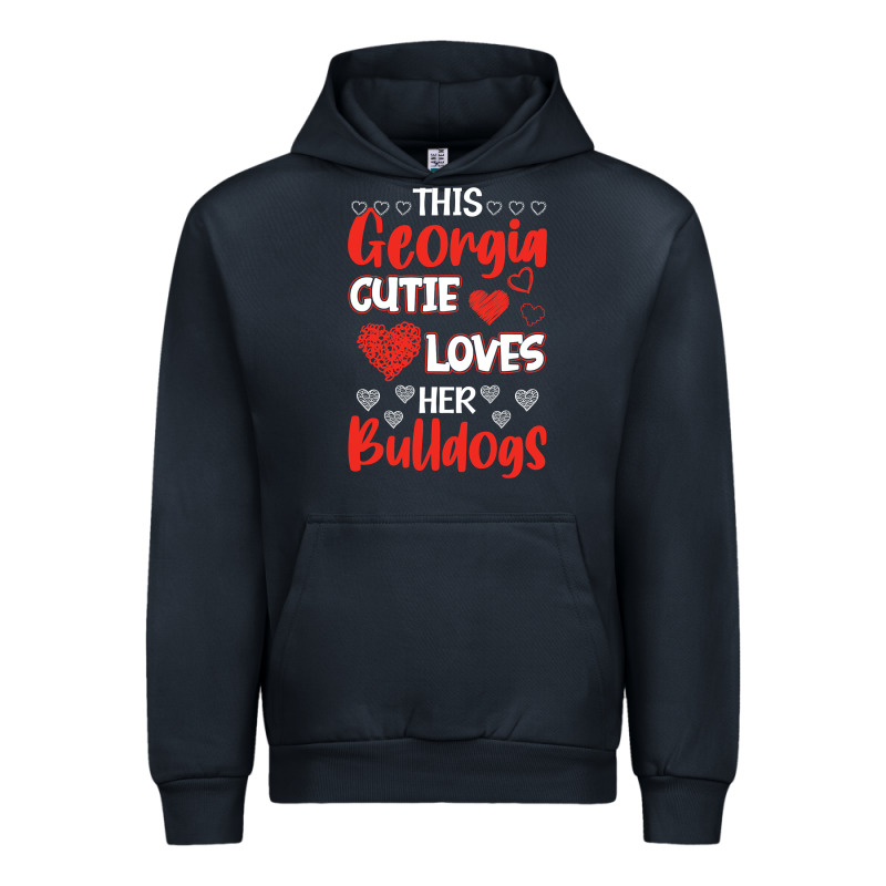 This Georgia Cutie Loves Her Bulldogs Fun Football Urban Hoodie by minhPixels | Teevron