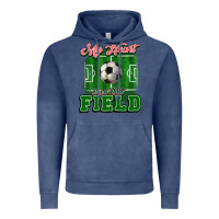Vintage Denim My heart is on that court Soccer Vintage Hoodie - HowdyJamesFarm