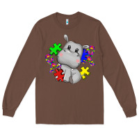 Chestnut autism hippopotamus Long Sleeve Tee - CowGirlArtShop