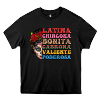 Black mexican sugar skull latina chingona bonita Heavy Core Tee - LillyAllenDesigns