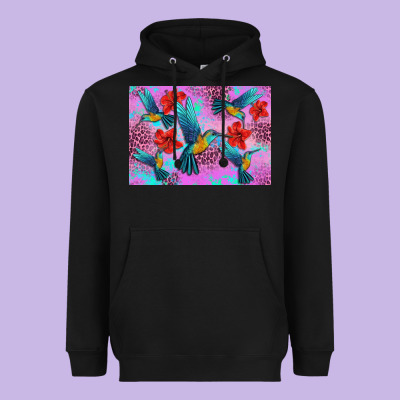 Flower Hummingbird Heavyweight Hoodie Designed By Artiststas