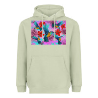 Matcha Flower Hummingbird Heavyweight Hoodie - Artiststas