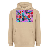 Mushroom Flower Hummingbird Heavyweight Hoodie - Artiststas