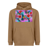 Toasted Coconut Flower Hummingbird Heavyweight Hoodie - Artiststas