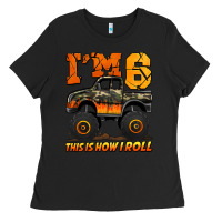 Black i'm six this is how i roll monster truck birthday Ladies Tee - Jasminsmagicworld