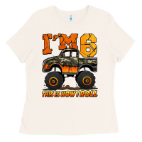 Bone i'm six this is how i roll monster truck birthday Ladies Tee - Jasminsmagicworld
