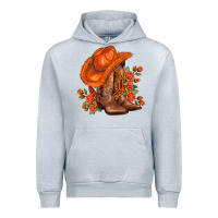 Heather Grey orange  cowgirl  and roses Urban Hoodie - AdoDesignShop
