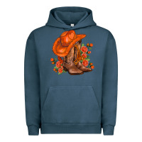 Pigment Midnight Navy orange  cowgirl  and roses Urban Hoodie - AdoDesignShop