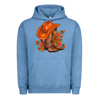 Pigment Pebble Blue orange  cowgirl  and roses Urban Hoodie - AdoDesignShop