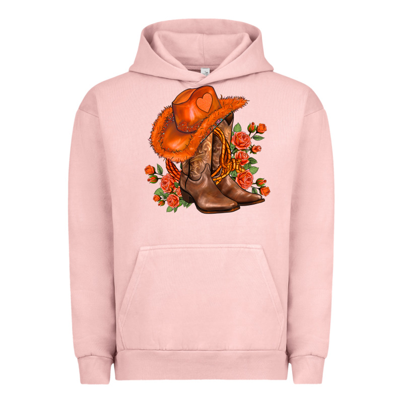 Orange  Cowgirl  And Roses Urban Hoodie by AdoDesignShop | Teevron