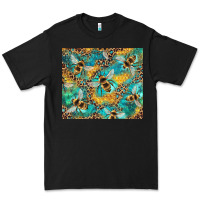 Black honeycomb and bees with leopard Premium Tee - Artiststas