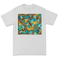 Dove Grey honeycomb and bees with leopard Premium Tee - Artiststas
