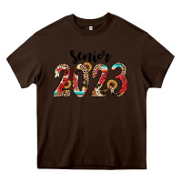 Chocolate Brown senior 2023 western Heavy Core Tee - JahusDesignShop