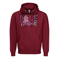 Burgundy Dreaming Of A Pink Christmas Zipper Hoodie - CowhideDigitalArt