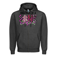 Charcoal Heather Dreaming Of A Pink Christmas Zipper Hoodie - CowhideDigitalArt