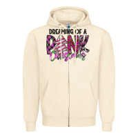 Sandshell Dreaming Of A Pink Christmas Zipper Hoodie - CowhideDigitalArt