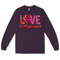 Plum Love is all you need Valentine's Day Long Sleeve Tee - HowdyJamesFarm