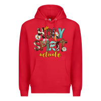 Red Holy Spirit Activate Premium Hoodie - FaDigitalArtStudio