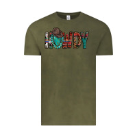 Vintage Olive Western Howdy Gemstone Cowboy Hat Vintage Tee - HowdyJamesFarm