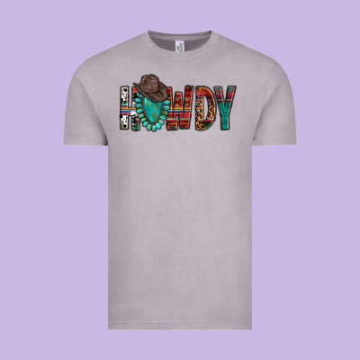 Western Howdy Gemstone Cowboy Hat Vintage Tee Designed By Howdyjamesfarm