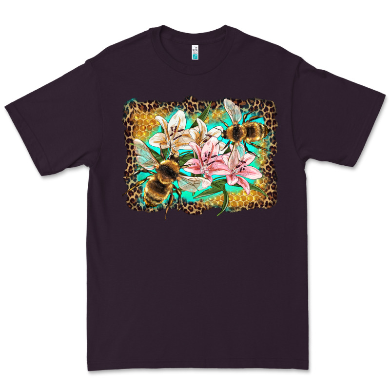 Bees And Lilies With Leopard Premium Tee by Artiststas | Teevron