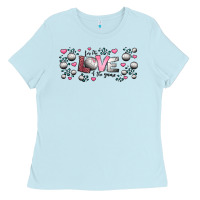 Baby Blue for the love of the game  volleyball Ladies Tee - Jasminsmagicworld
